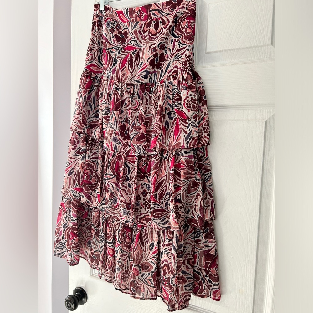 Floral printed midi skirt